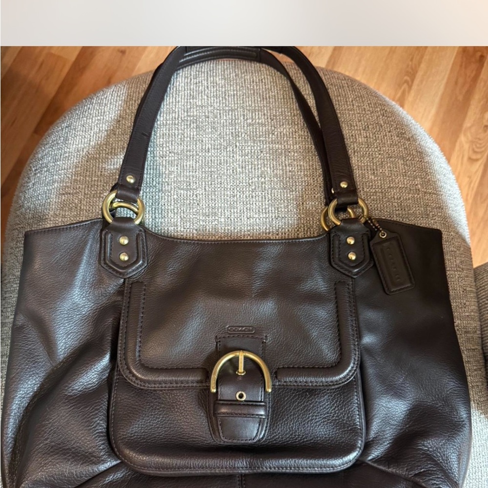 Coach Dark Brown Leather Shoulder Bag